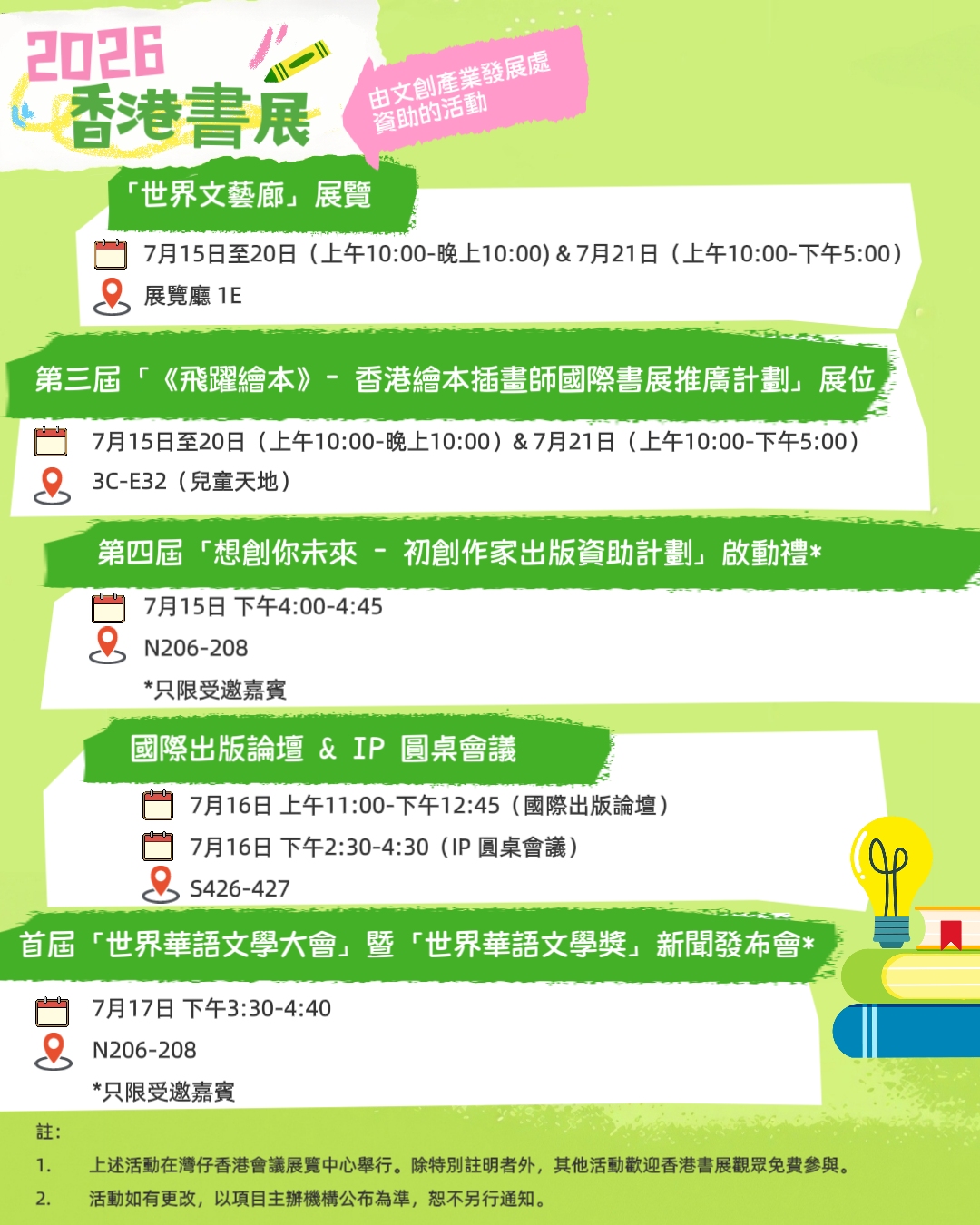 文創產業發展處資助第36屆香港書展相關活動